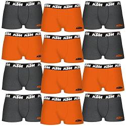 KTM Herren XL-Set mit 12 Orange und Dunkelgrau Boxershorts, bunt von KTM