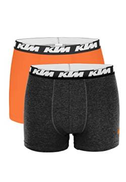 KTM by Freegun Boxershorts für Herren Unterwäsche Pant Men´s Boxer 2 er Pack, Farbe:Dark Grey / Orange, Bekleidungsgröße:XL von KTM