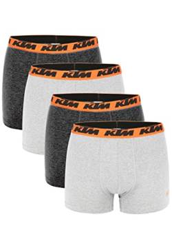 KTM by Freegun Boxershorts für Herren Unterwäsche Pant Men´s Boxer 4 er Multipack, Farbe:Dark Grey / Light Grey2, Bekleidungsgröße:S von KTM