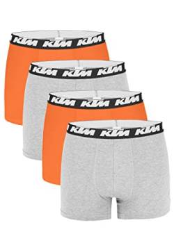 KTM by Freegun Boxershorts für Herren Unterwäsche Pant Men´s Boxer 4 er Multipack, Farbe:Light Grey / Orange, Bekleidungsgröße:L von KTM