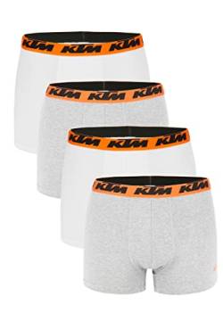 KTM by Freegun Boxershorts für Herren Unterwäsche Pant Men´s Boxer 4 er Multipack, Farbe:Light Grey / White2, Bekleidungsgröße:S von KTM