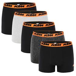 KTM by Freegun Boxershorts für Herren Unterwäsche Pant Men´s Boxer 5 er Pack, Farbe:Black / Dark Grey / Light Grey, Bekleidungsgröße:L von KTM