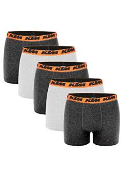 KTM by Freegun Boxershorts für Herren Unterwäsche Pant Men´s Boxer 5 er Pack, Farbe:Dark Grey / Light Grey, Bekleidungsgröße:XL von KTM