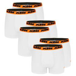 KTM by Freegun Boxershorts für Herren Unterwäsche Pant Men´s Boxer 6 er Pack, Farbe:White2, Bekleidungsgröße:S von KTM