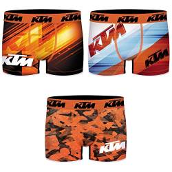 KTM by Freegun Boxershorts für Herren Unterwäsche Polyester Pant Men´s Boxer 3 er Pack, Bekleidungsgröße:S, Modelle:Set 2 von KTM