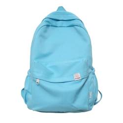 KTTGYRE Schulrucksack Wasserdichtes Nylon Frauen Rucksack Frauen Reisetasche Rucksäcke Schulbag Für Teenager Mädchen Solid Color Bookbag-Blue von KTTGYRE