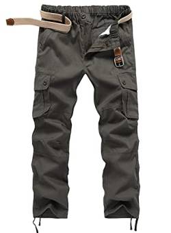 KTWOLEN Herren Cargohose aus Baumwolle mit Stretch Arbeitshose Wanderhose Trekkinghose Atmungsaktiv Leicht Outdoorhose mit Viele Taschen Freizeithose von KTWOLEN