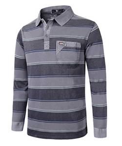 KTWOLEN Herren Poloshirt Langarm Baumwolle Slim Fit Golf T-Shirt Klassischer Casual Polo Shirts Polohemd Tops von KTWOLEN