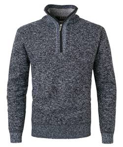 KTWOLEN Herren Pullover Fleece Gefüttert Langarm Strickpullover mit Stehkragen Winterpullover Fleecepullover Feinstrick Sweat Sweatshirt Pullover mit Reißverschluss, Dunkelgrau, L von KTWOLEN