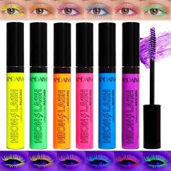 6 Pcs Colorful Fluorescent Mascaras Makeup, Volumizing & Lengthening Mascara for Eyelashes Waterproof Long-lasting Charming, Cruelty Free Vegan Eye Makeup von KTouler