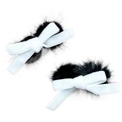 KUAIYIJU Harajuku Haarspange mit Schleife und Pompons für Damen und Kinder, Gothic-Stil, Charm-Haarspange, Ästhetik, Weihnachts-Haar-Accessoires von KUAIYIJU