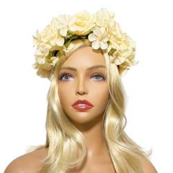 Model Show Stirnband Mit Blumen Rosendekoren Ethnisches Stirnband Für Die Braut Frühlings Stirnband Für Hochzeitsfeier Buntes Blumen Haarband Für Hochzeitsmädchen Blumen Haarband Für Mädchen Die von KUAIYIJU