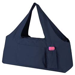KUAK Yogamatten-Tasche, große Yoga-Taschen und Tragetaschen mit Yogamatten-Gurt, Durchgehender Reißverschluss, 5 multifunktionale Taschen, passend für die meisten Mattengrößen, Marineblau von KUAK