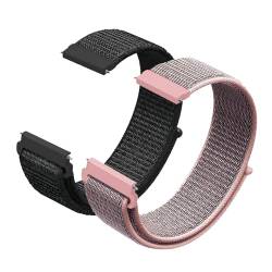 KUBFDL Nylon Fabric Uhrenarmband, 20mm/22mm mit Smartwatch Armband Schnellverschluss für Herren Damen, Verstellbare Aatmungsaktive Gewebte Sportbänder, Watch Straps für Herren Damen 2 Stück von KUBFDL