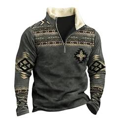 KUGO Sweatshirt Herren Frühling Herbst Stehkragen Klassisch Pullover Herren Casual Reißverschluss Outdoor Poloshirt Herren Langarm Mode Workout Streetwear Herren LP-15 4XL von KUGO