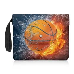 KUIFORTI Kinder-Buchtaschen, Feuer-Basketball-Buchhülle für Taschenbuch, waschbar, Tasche, Bibelbuchhülle für Jungen und Mädchen, Schulbuchschutztasche von KUIFORTI