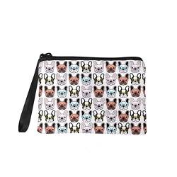 KUIFORTI Münzgeldbörse für Damen, Reise-Kulturbeutel, Organizer, kleine Kleingeldtasche, Clutch-Etui mit Handschlaufe, Französische Bulldogge, Einheitsgröße, Münzbörse von KUIFORTI