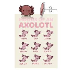 KUIYAI Cartoon Axolotl Ohrstecker Axolotl Geschenk Axolotl Charm Stimmung eines Axolotl Geschenk Niedliches Tier Geschenk, Kupfer von KUIYAI