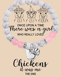 KUIYAI Chicken Bracelet Chicken Lover Gift Once Upon A Time There Was A Girl Who Really Loved Chicken, 0.8 von KUIYAI