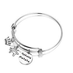 KUIYAI Hakuna Matata Mantra Armband Inspirierendes Geschenk Filmliebhaber Geschenk für sie, Metall von KUIYAI