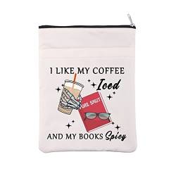 KUIYAI Spicy Book Sleeve Smut Lovers Book Cover Smut Slut Gift Literary Gift I Like My Coffee Ice and My Book Spicy Book Lovers Zipper Pouch (CoffeeSpicy BS) von KUIYAI