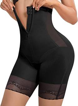 KUMAYES Damen Figurenformend Miederpants Miederhose PO Push up Bauchweg Unterhose Hohe Taille Shaping Figurenformend Miederslip Mit Lange Beine Shapewear (3XL, Schwarz) von KUMAYES