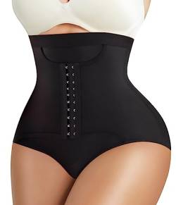 KUMAYES Damen Shapewear Unterhose Miederslip Hoch Taille Figurformende Bauchweg Hose Damen Shaping Unterwäsche Damen Tummy Control (as3, Alpha, s, Regular, Regular, schwarz) von KUMAYES