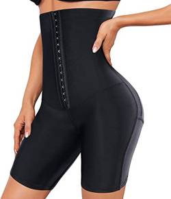 KUMAYES Hohe Taille Shapewear Damen PO Push up Bauchweg Unterhose Figurenformend Miederpants Miederhose Shapewear Mit Bein Shapewear Hohe Taille Body Shaper (S, Schwarz) von KUMAYES