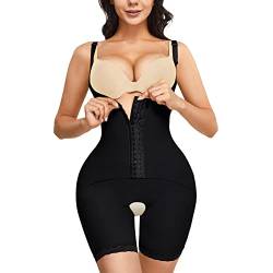 KUMAYES Shapewear Damen Unterbrust Korsett Shaping Bodysuit Bauchweg Body Shaper Figurformender Tank Tops Taillenformer Lange Beine Formbody Bodyformer mit Haken Unterwäsche (3XL, Schwarz) von KUMAYES