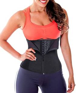 KUMAYES Unterbrust Korsett Damen Waist Trainer Cincher Figurformend Bauchweg Body Shaper Corsage Taillenformer Verstellbar Taillenmieder (Schwarz, 3XL) von KUMAYES