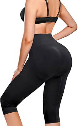 KUMAYES Unterhose Figurenformend Damen Miederhose Shorts Shapewear Hohe Taille Miederslip Bauchweg Miederpants Body Shaper (as3, Alpha, x_l, Schwarz, XL) von KUMAYES