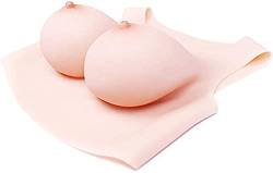 KUMIHO Silikon Brust Brustformen Brustprothese künstliche brüste Transgender Crossdresser Realistische Haut - Erste Generation - Seidenbaumwolle -Rundhalsausschnitt F Cup No.2 von KUMIHO