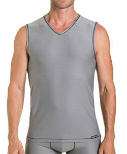 KUMPF BODY FASHION 2er Pack Herren Unterhemd I Funktionsshirt mit V-Ausschnitt I Herrenshirt mit Mesh Struktur I Schnelltrocknend & Atmungsaktiv I Grau I Gr. 8 von KUMPF BODY FASHION