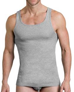 KUMPF Herren Unterhemd 2er Pack Feinripp, Reine Bio Baumwolle, GOTS Zertifiziert, Made in Europe, Größe:XL, Farbe:Graumeliert von KUMPF BODY FASHION