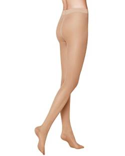 KUNERT Cotton Sole Strumpfhose, elegante Feinstrumpfhose Damen 20 den Optik, durchsichtige Nylonstrumpfhose mit Baumwollsohle (hautfarben), Menge: 1 Stück, 36 (Herstellergröße: 36/38) von KUNERT