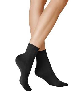 KUNERT Damen Socken Sensual Cotton Rollrand 130 DEN Black 0070 35/38 von KUNERT