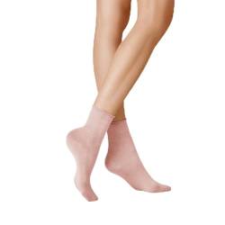 KUNERT Damen Socken Sensual Cotton Rollrand 130 DEN Powder Rose 1290 39/42 von KUNERT