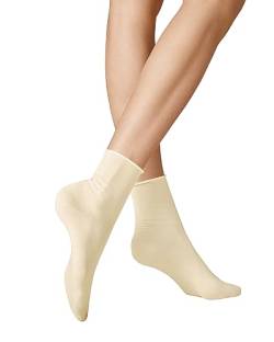 KUNERT Damen Socken Sensual Cotton Rollrand 130 DEN Winterweiss 2030 39/42 von KUNERT