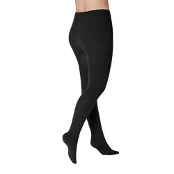 KUNERT Damen Strumpfhose Sensual Cotton Curvy Komfortgröße 130 DEN Black 0070 43/45 von KUNERT