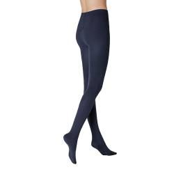 KUNERT Damen Strumpfhose Sensual Cotton wärmend 130 DEN Nightblue 2220 36/38 von KUNERT