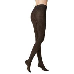 KUNERT Damen Strumpfhose Winter Dreams - Plait wärmend Brown-mel. 8210 38/40 von KUNERT