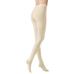 KUNERT Damen Strumpfhose Winter Dreams - Plait wärmend Winterweiss 2030 38/40 von KUNERT