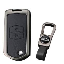 KUNIO Schlüsselhülle Passt für Mazda 2 3 5 6 BT50 CX-7 CX-5 CX-9 RX8 MX5 Schlüssel Schutz Zinklegierung Schlüsseletui Cover Schlüsselanhänger 2 Tasten Schwarz von KUNIO