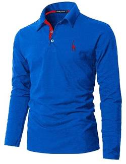 KUNJLELP Poloshirt Herren Langarm, T Shirts Männer, Hemd Herren Giraffe Stickerei T-Shirt Golf Sports Polo,Blue 2,XL von KUNJLELP