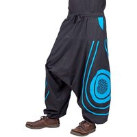 KUNST UND MAGIE Haremshose Baggy Pants Hippie Baumwolle Haremshose Lebensblume Flower of Life von KUNST UND MAGIE