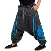 KUNST UND MAGIE Haremshose OM Psy Baggy Pants Hippie Hose Goa Baumwoll Tanzhose Stonewashed von KUNST UND MAGIE