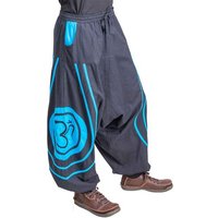 KUNST UND MAGIE Haremshose Unisex Psy Baggy Pants Hippie Hose Baumwoll Haremshose Lebensblume OM von KUNST UND MAGIE