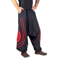 KUNST UND MAGIE Haremshose Unisex Psy Baggy Pants Hippie Hose Baumwoll Haremshose Lebensblume OM von KUNST UND MAGIE