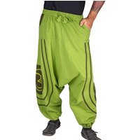 KUNST UND MAGIE Haremshose Unisex Psy Baggy Pants Hippie Hose Baumwoll Haremshose Lebensblume OM von KUNST UND MAGIE