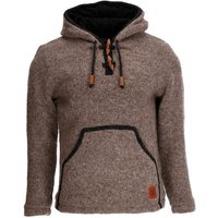 KUNST UND MAGIE Hoodie Baja Hoodie Strickjacke Wolle +Kapuze Winter Pullover Kapuzenpullover von KUNST UND MAGIE